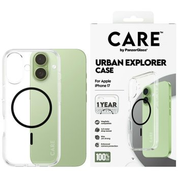CARE by PanzerGlass Flagship Urban Explorer vāciņš ar Black MagSafe iPhone 17 – caurspīdīgs | Phone Case Cover