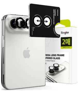Ringke Camera Frame Protector kameras aizsargstikls iPhone Duo, melns, 2 gab.