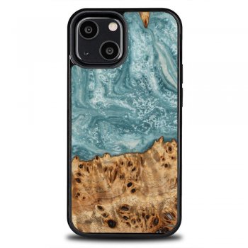Apple iPhone 13 mini 5.4'' Bewood Unique Uranus Wood and Resin Case Cover, Blue and White | Telefona Maciņš Vāks...