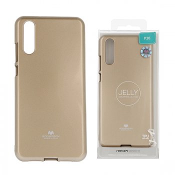 Huawei P20 (EML-L29) Mercury Glitter Powder Jelly TPU Case Cover Shell, Gold | Telefona Vāciņš Maciņš Apvalks Bampers
