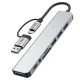 USB-C концентратор Tech-Protect HB06 8в1, серый