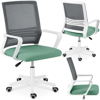 Ergonomisks biroja krēsls Sofotel Corta ar sietiņu, pelēkzaļš