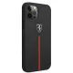 Чехол Ferrari для iPhone 12 Pro Max Off Track Leather Nylon Stripe, черный