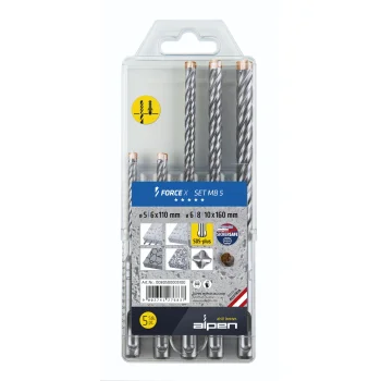 Alpen Force X MB 5 SDS-plus triecienurbju komplekts, 5 gab. (5-10 mm)