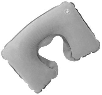 Piepūšamais ceļojumu spilvens kaklam, pelēks