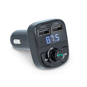 FM modulators Forever TR-330 ar Bluetooth un 2xUSB 3.1A lādētāju, melns