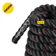Treniņu virve 4FIZJO Power Battle Rope 15 m, melna