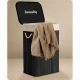 Massido 72 L Bamboo Laundry Basket with Lid & Removable Cotton Liner