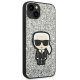 Karl Lagerfeld Glitter Flakes Ikonik Case for iPhone 14 Plus - Silver