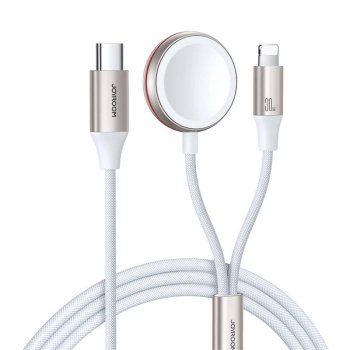 Joyroom S-IW012 2-in-1 Magnetic Charger for iPhone & Apple Watch, 30W, 1.5m, White