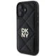 DKNY iPhone 16 vāciņš Quilted Stack Logo, melns
