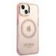 Чехол Guess GUHMP14MHTCMP Gold Outline Translucent MagSafe для iPhone 14 Plus (Розовый)