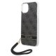 Чехол Guess 4G Print Strap для iPhone 14 Plus, черный