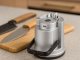 Rechargeable Electric Knife and Scissor Sharpener with Suction Base, Silver
