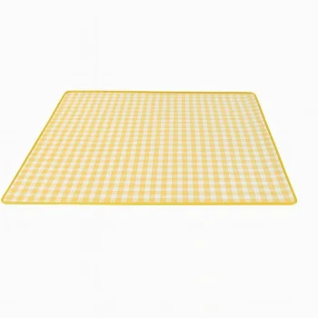 Beach and Picnic Mat 150 x 200 cm with Built-in Pillow, Yellow
