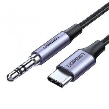 Ugreen USB Type C to 3,5mm Mini Jack Audio Cable AUX Headphones Adapter, Gray| Audio Adapteris