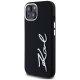 Karl Lagerfeld Silicone Metal Script Logo vāciņš iPhone 15 - Melns