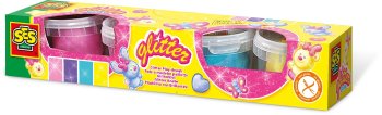 SES Creative Glitter Play Dough, 4 x 90g