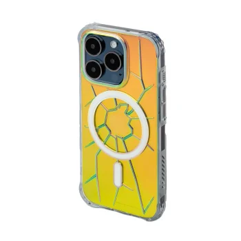 Чехол Kingxbar для iPhone 15 Pro Max Crack Series MagSafe, голографический