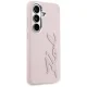 Karl Lagerfeld Grained Signature vāciņš Samsung Galaxy S26, rozā