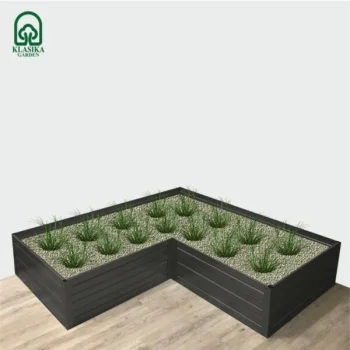 Высокая грядка Klasika Garden, L-образная, металлическая, 150x150x30 см