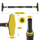 4Fizjo ULTRA regulējams pievilkšanās stienis durvīm 66-100 cm, melns/dzeltens