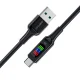 Acefast C7-04 USB-A uz USB-C kabelis ar displeju 60W 1.2m Melns