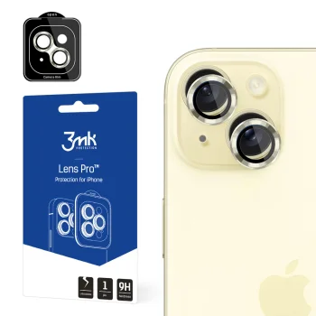 3Mk Lens Protection Pro Camera Glass for Apple iPhone 15, Yellow