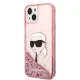 Karl Lagerfeld Glitter Karl\'s Head vāciņš iPhone 14 Plus / 15 Plus - rozā