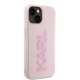 Karl Lagerfeld iPhone 15 Plus / 14 Plus Case 3D Rubber Glitter Logo, Pink