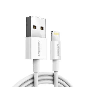 Ugreen US155 USB-A to Lightning MFi Cable, 2.4A, 1m, White