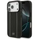 Mercedes Leather Star Pattern Stripes MagSafe vāciņš Apple iPhone 17 Pro, melns