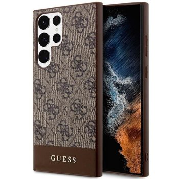 Samsung Galaxy S23 Ultra (SM-S918) Guess 4G Stripe Collection Case Cover (GUHCS23LG4GLBR), Brown