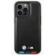 BMW iPhone 14 Pro Case Leather Stamp Tricolor MagSafe, Black