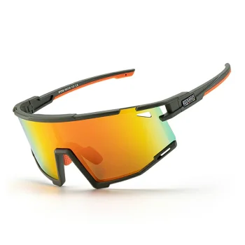 Velobrilles Rockbros SP258 ROAD TO SKY Polarized Orange Lenses, zaļas