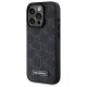 Karl Lagerfeld iPhone 15 Pro vāciņš Leather Monogram Metal Logo MagSafe, melns
