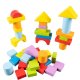 Constructor Wooden Blocks Bricks in Bucket Sorter, 105 pcs