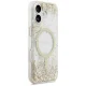 Guess iPhone 17 vāciņš Resin Bottom Glitter MagSafe, zelta