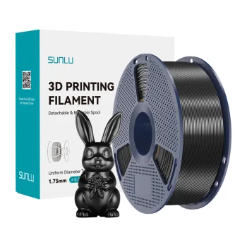 Нить для 3D-принтера Sunlu PLA+ Silk, черная
