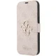Guess 4G Big Metal Logo atverams vāciņš iPhone 15 / 14 / 13, Rozā
