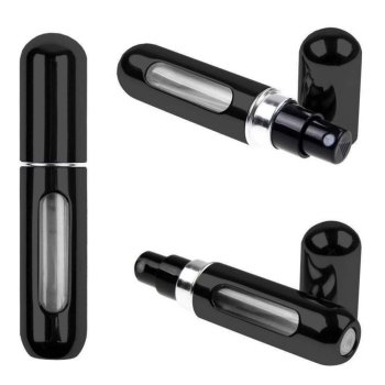 Дорожный атомайзер для духов 5 мл, алюминиевый дозатор, черный