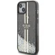 Guess iPhone 15 Plus / 14 Plus vāciņš Liquid Glitter Gold Stripes, melns