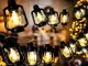 Solārā LED dārza virtene ar 30 lampionu lampiņām, 6.3m, melna