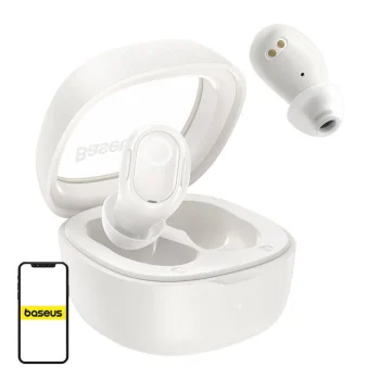 Bezvadu austiņas Baseus Bowie WM02 TWS, Bluetooth 5.3, Baltas