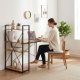 Computer Desk with Shelves 120x60 cm ModernHome Home Office Desk, Light Oak