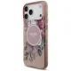 Чехол Guess IML Flowers Pearl Strap MagSafe для iPhone 18 Pro / 17 Pro, розовый