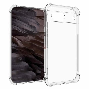 Google Pixel 8a Anti-slip 4 Corners Shockproof Cover Case, Transparent