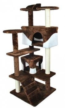 Kaķu māja - nagu asināmais, Brūns 120 cm | Cat house with Sisal Scratching Posts