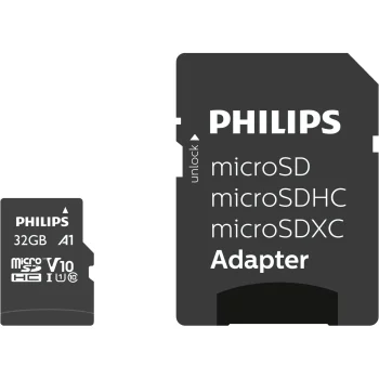 Philips microSDHC atmiņas karte 32GB Class 10 UHS-I U1 V10 ar adapteri