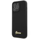 Guess iPhone 13 Pro Max vāciņš Silicone Script Gold Logo, melns